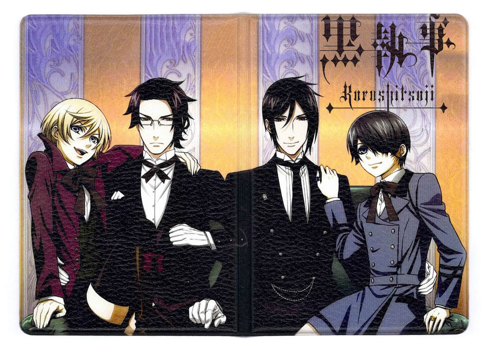 Обложка для паспорта W Black Butler Персонажи (pvc, рельеф кожи) - узнать ц...