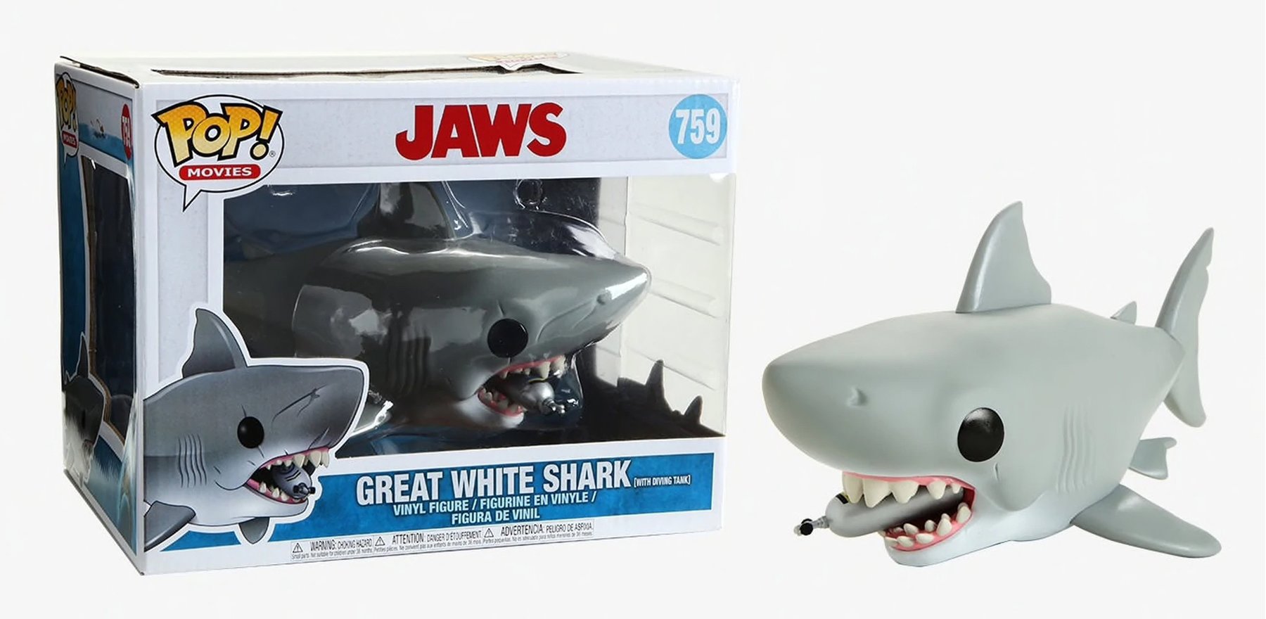 Фигурка Funko POP Jaws - Great White Shark with Diving Tank 6