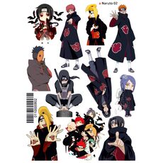 Лист стикеров А5 Naruto 02 (Наруто 02), фото 